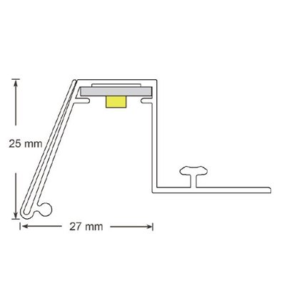 Brandline 25 mm fixare deasupra raft cu sina T  2
