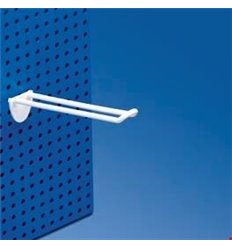 Carlig dublu din plastic pentru panou perforat