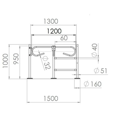 Turnichet cu stalp ghidaj clienti stanga