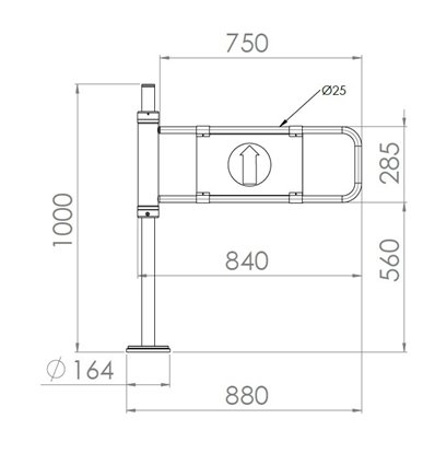 Poarta acces mecanica fixa stanga