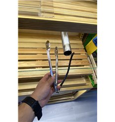 Stainless steel tongs for pastry products with stainless steel support