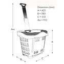 Cos cumparaturi tip Roller din plastic 43 litri