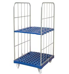 Trolley Roll container  with plastic base rollcontainer with side walls
