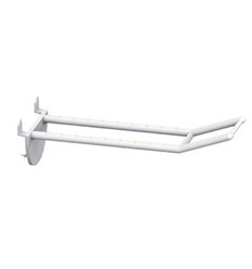 Carlig dublu din plastic cu fixare automata cu suport eticheta mare