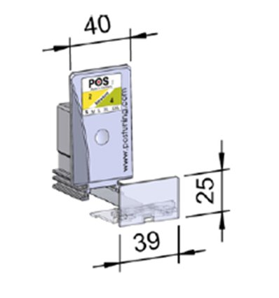 Pusher B40x70, 2N, with front 39x25 mm
