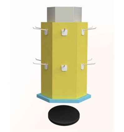 Rotating tower stand with 2 levels of hooks