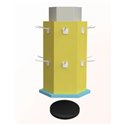Rotating tower stand with 2 levels of hooks