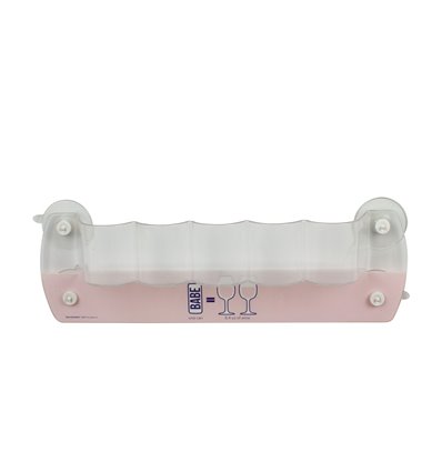 Support cross merchandising showcase with suction cups 5 display faces