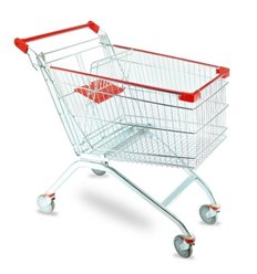 Carucior de cumparaturi din sarma, 180 L, cu baby seat