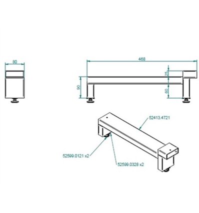
Additional shelf reinforcement base for heavy loads for base shelf.