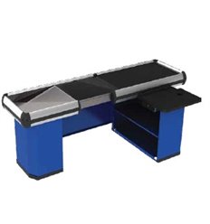 Counter with conveyor belt and narrow bowl