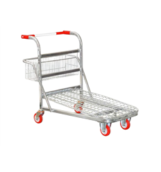 Platforma transport zincata 350 KG cu 2 roti fixe si 2 mobile