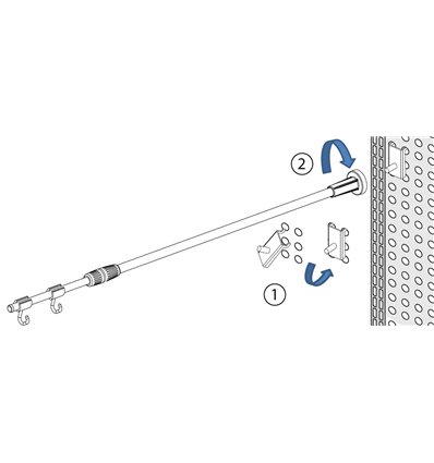 Multibase telescopic banner holder for pegboard 2