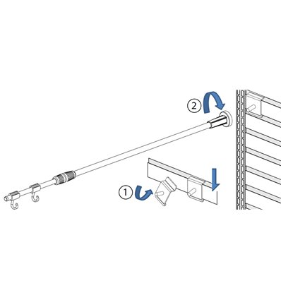 Multibase telescopic banner holder for slatwall 2