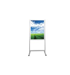 Poster stand with click frame and brochure holder